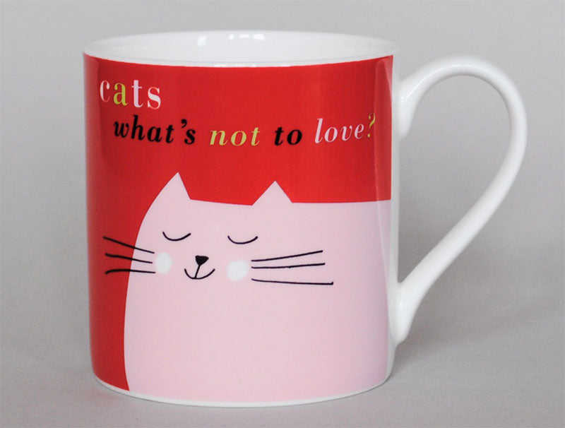 Smile Cat face Mug Red