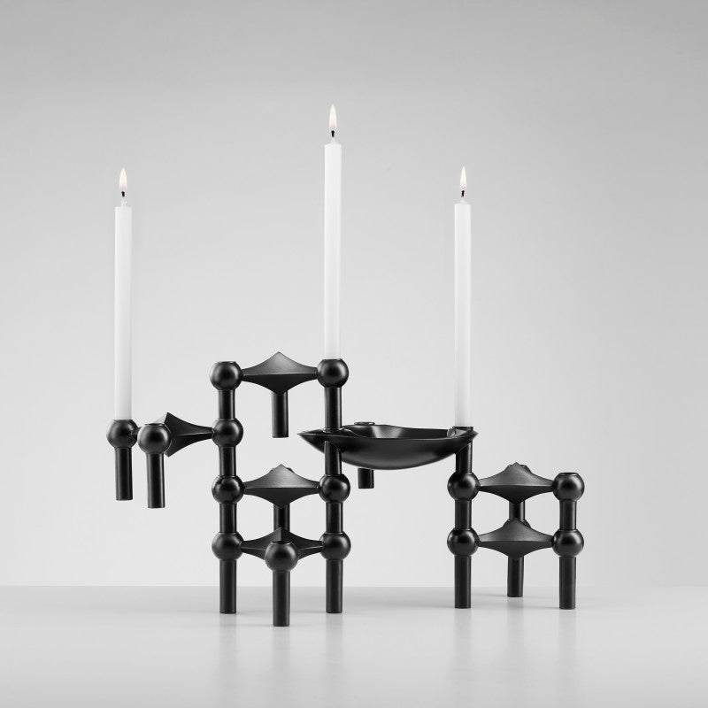 STOFF Nagel candle holder, black