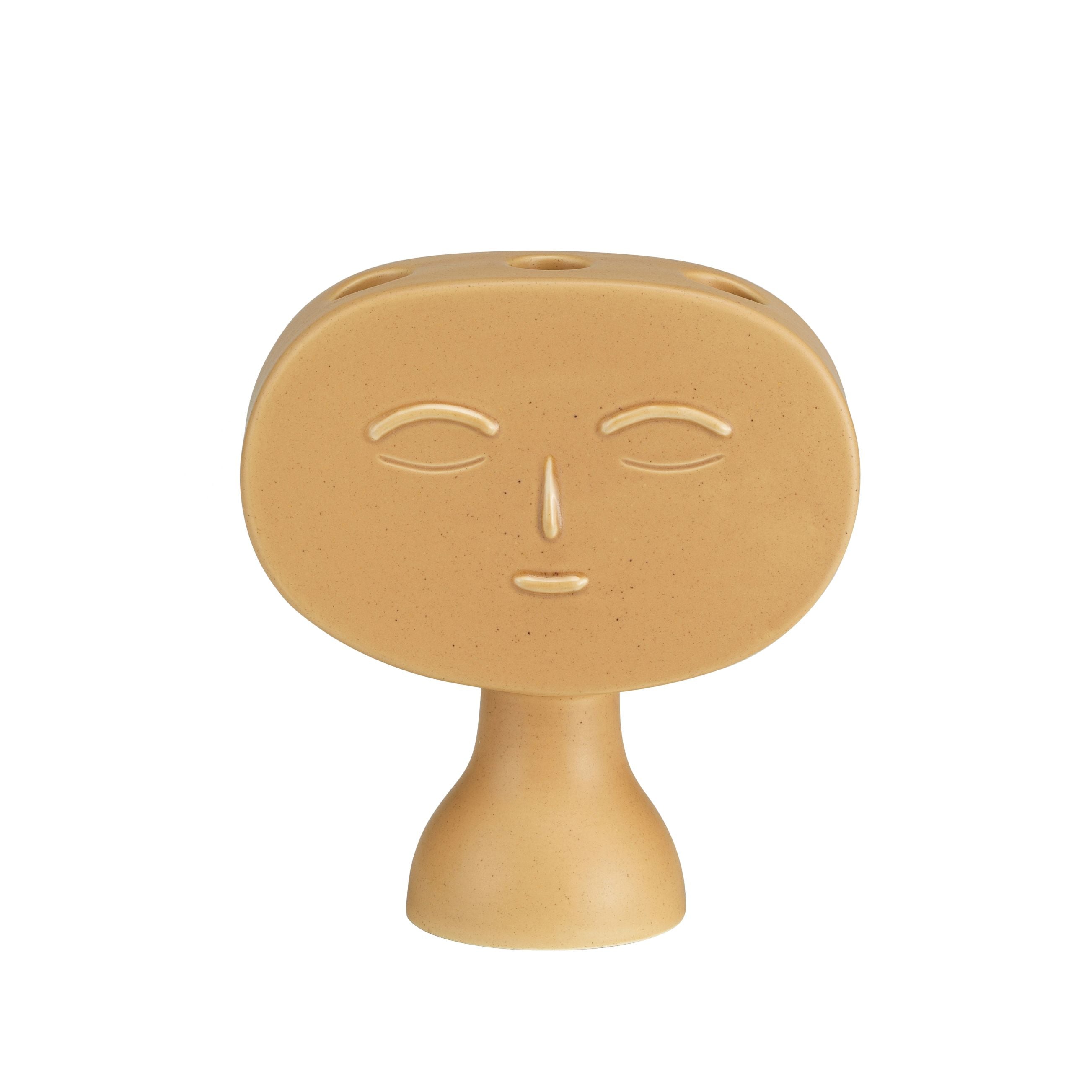 Lucia Candleholder, sand  colored matt glaze