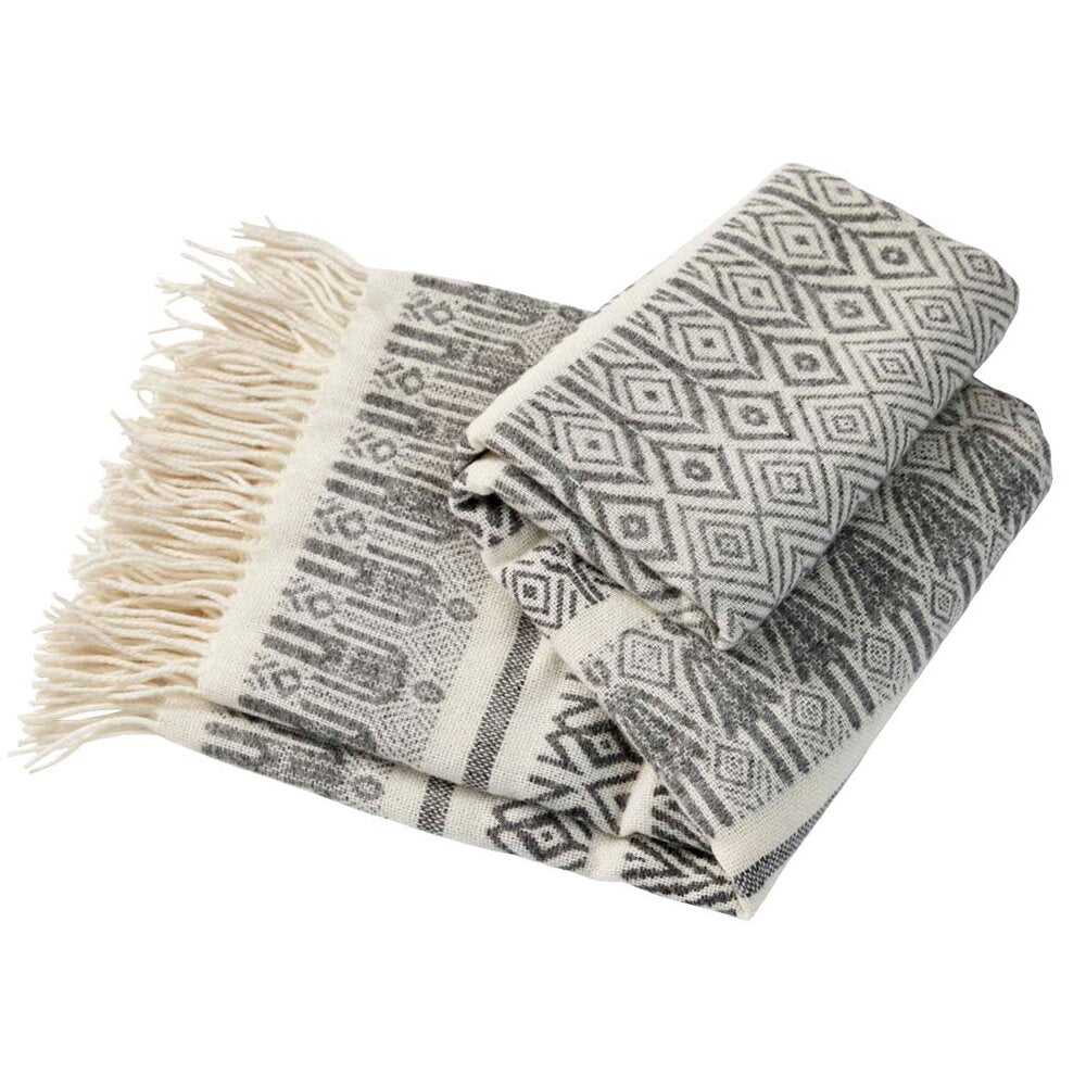 Blanket wool 130x200cm - Man & Wife Throw Grey