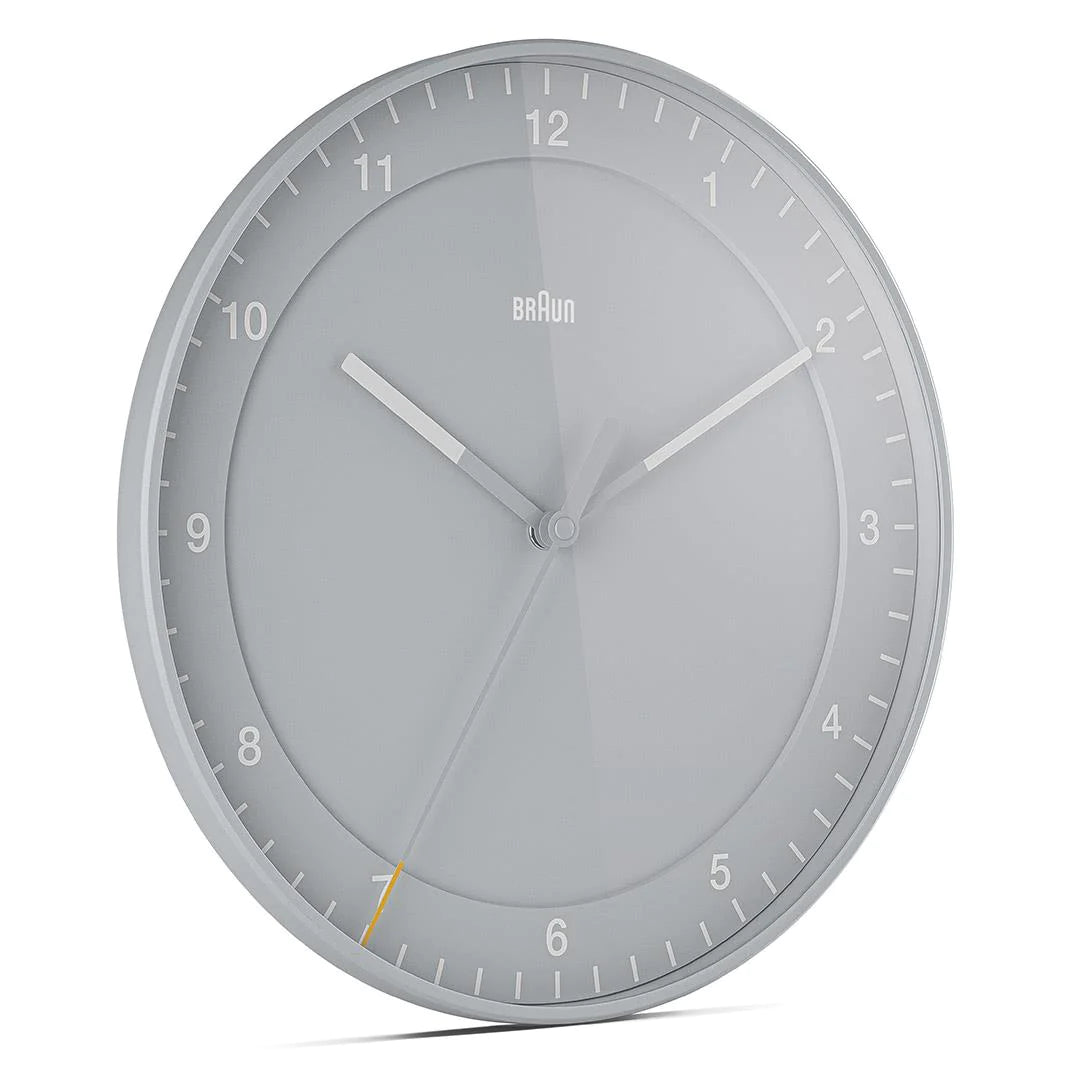 BC17G Braun wall clock 30cm Classic Large Analogue Wall Clock - Grey
