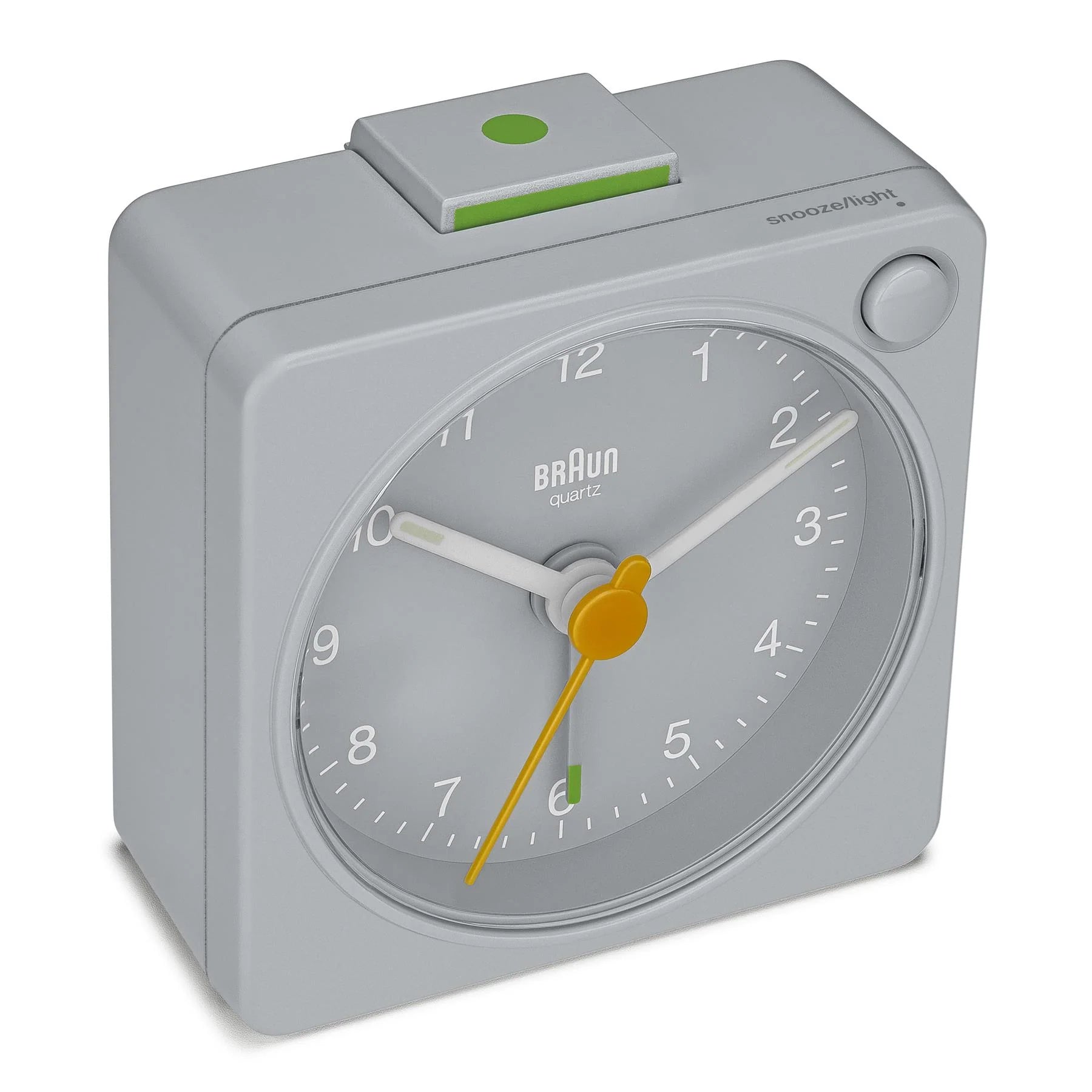 BC02XG Braun Classic Analogue Travel Alarm Clock - Grey
