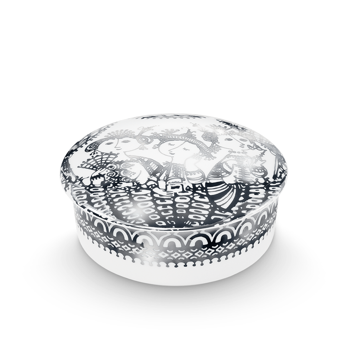 Bjørn Wiinblad Aida  Jar with lid Silver, Ø 12 cm