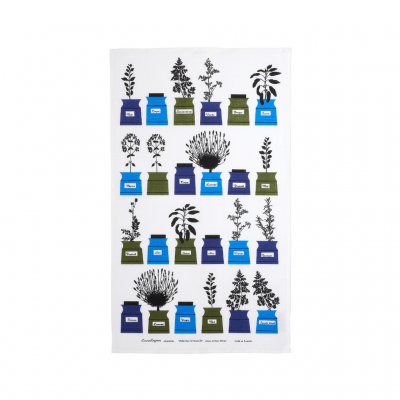Persons kryddskåp, tea towel, blue