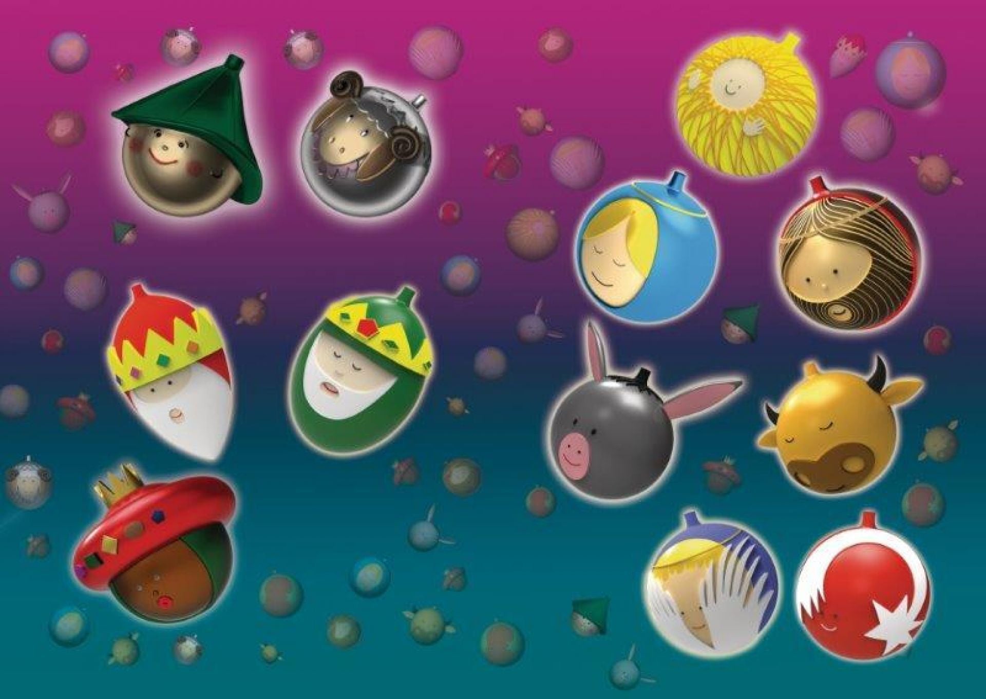 AMJ13 2 Figurine/Christmas ornament BAUBLE MADONNA