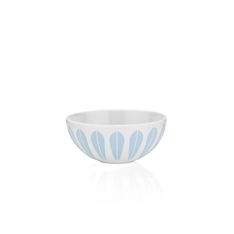 Lotus I Bowl -12cm White ceramic bowl with light blue lotus pattern
