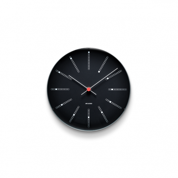 Arne Jacobsen Bankers Wall Clock, 8.3 " / 21cm Black