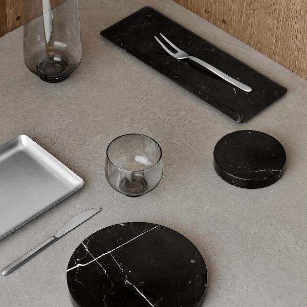 PESA  Marble Tray, Ø 19 cm Black