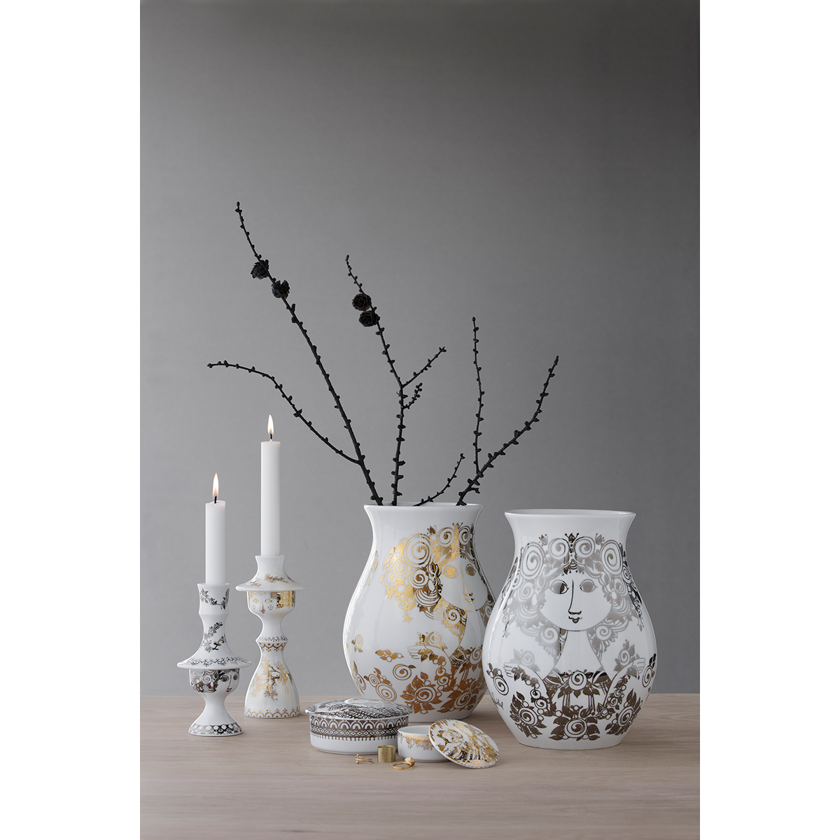 Bjørn Wiinblad  Vase Silver, 26 cm