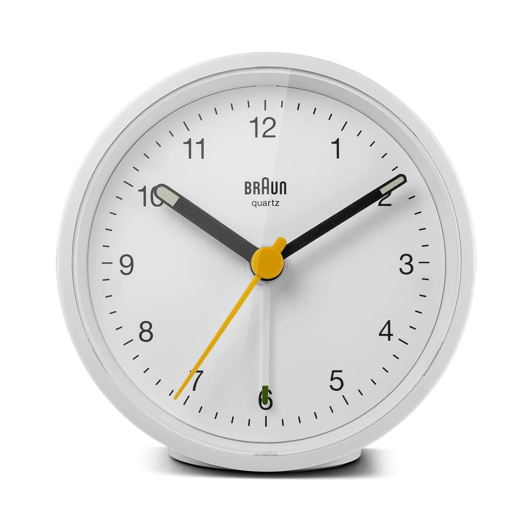 BC12W Braun Classic Analogue Alarm Clock - White