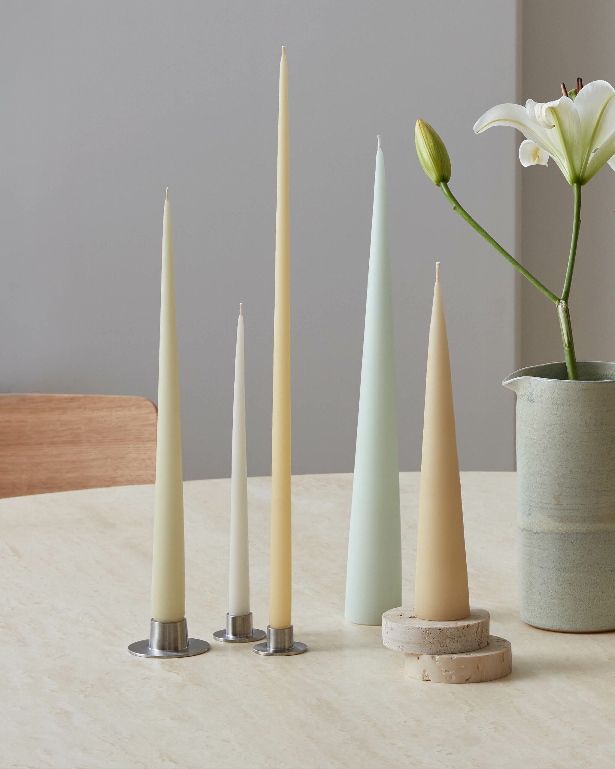 Candle Holders 2pcs. Slim Black