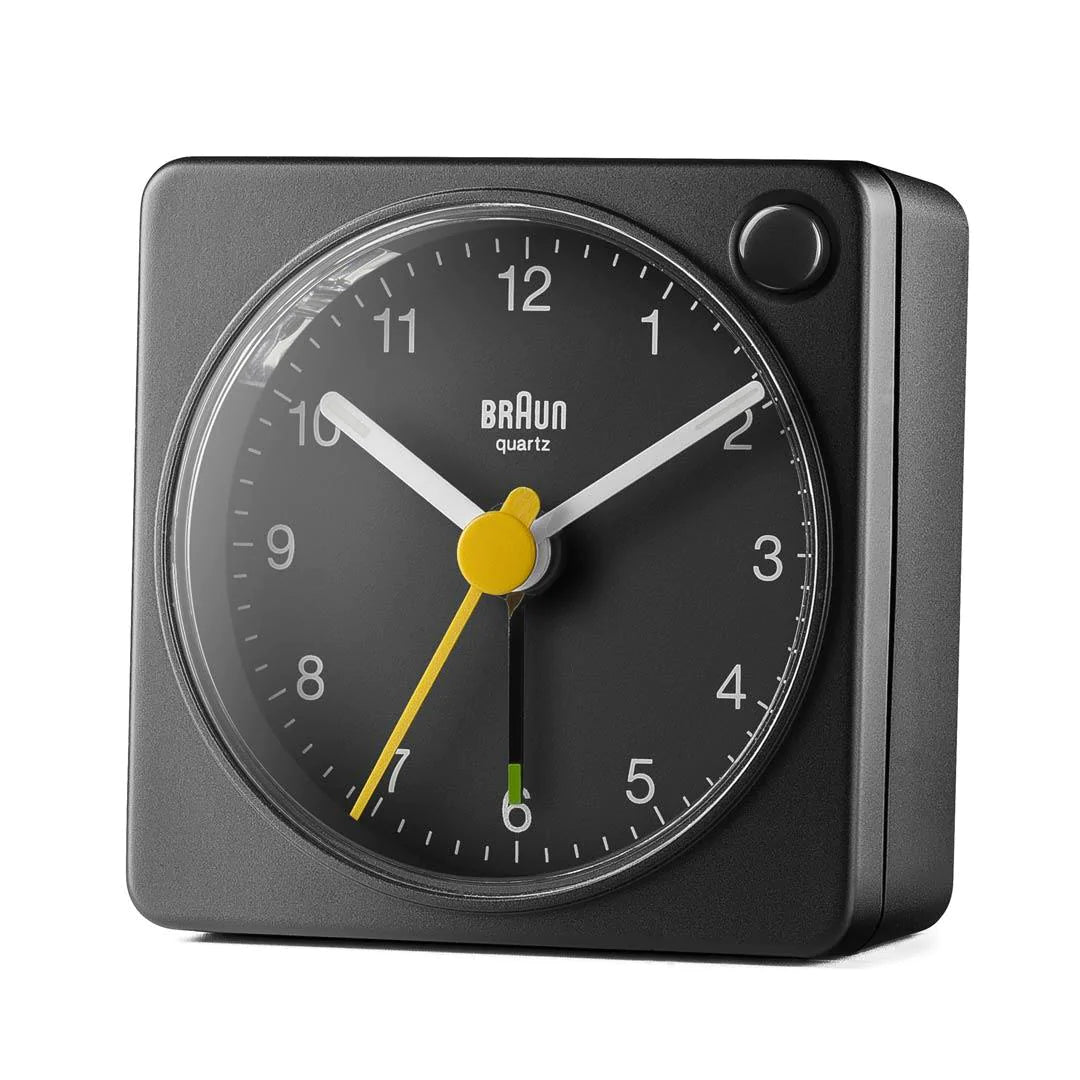 BC02X Braun Classic Analogue Travel Alarm Clock - Black