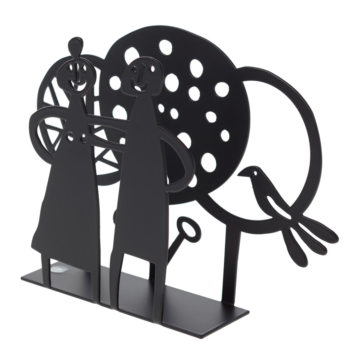 Couple & Trees Napkin/Letter Holder Black