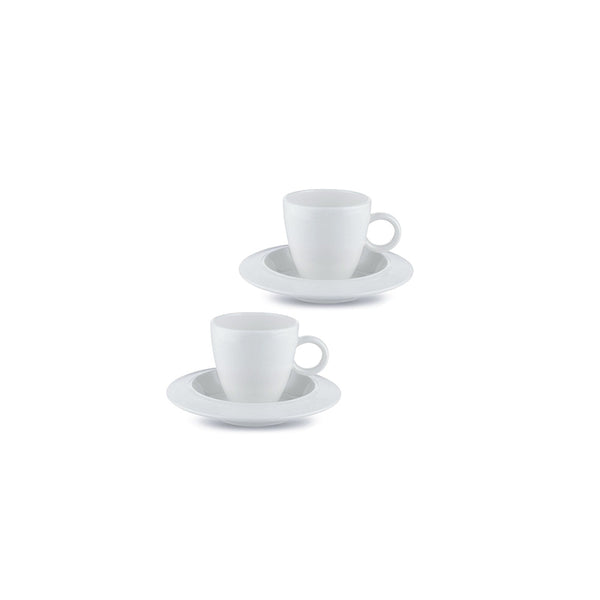 TAC1/76S Bavero Set of two mocha cups with saucers in bone china.