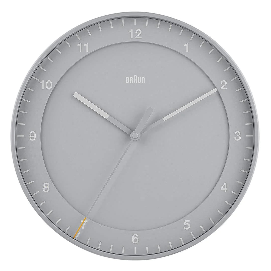 BC17G Braun wall clock 30cm Classic Large Analogue Wall Clock - Grey