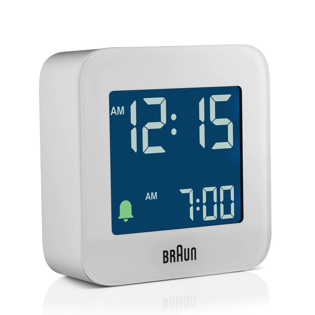 BC08W Braun Digital Travel Alarm Clock - White