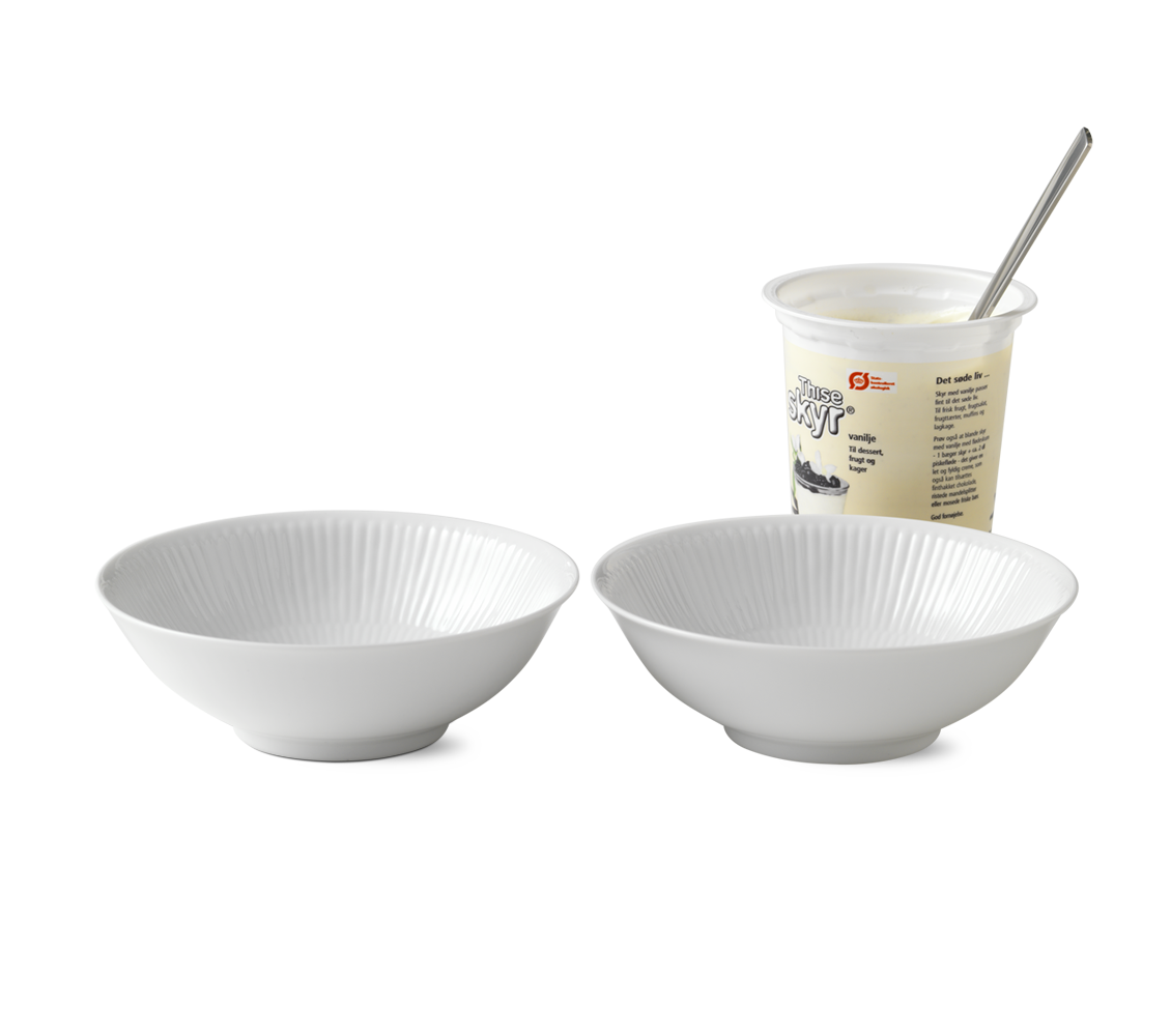 White Fluted Cereal Bowl 11.75 oz 35 cl (set of two)
