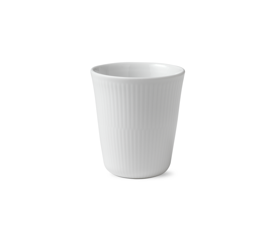 WHITE FLUTED THERMAL CUP 9.75 OZ / 29 cl
