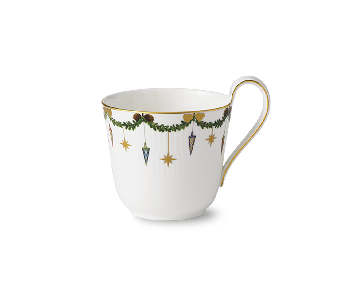 STAR FLUTED CHRISTMAS HIGH HANDLE MUG 33 cl / 11 oz