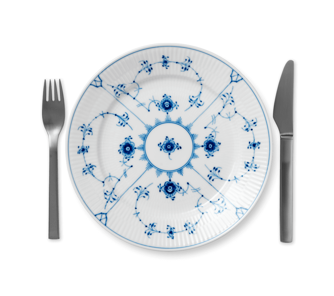 Blue Fluted Plain Salad plate 8.75" / 22 cm