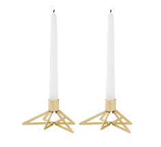 Tangle star candleholder, 2 pcs - brass