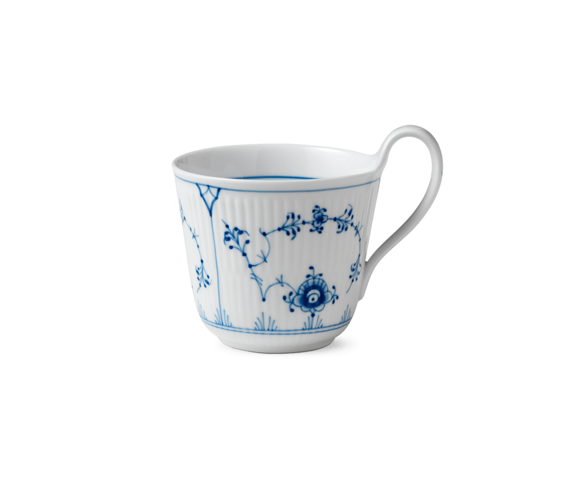 Blue Fluted Plain High handled mug 11 oz / 33 cl