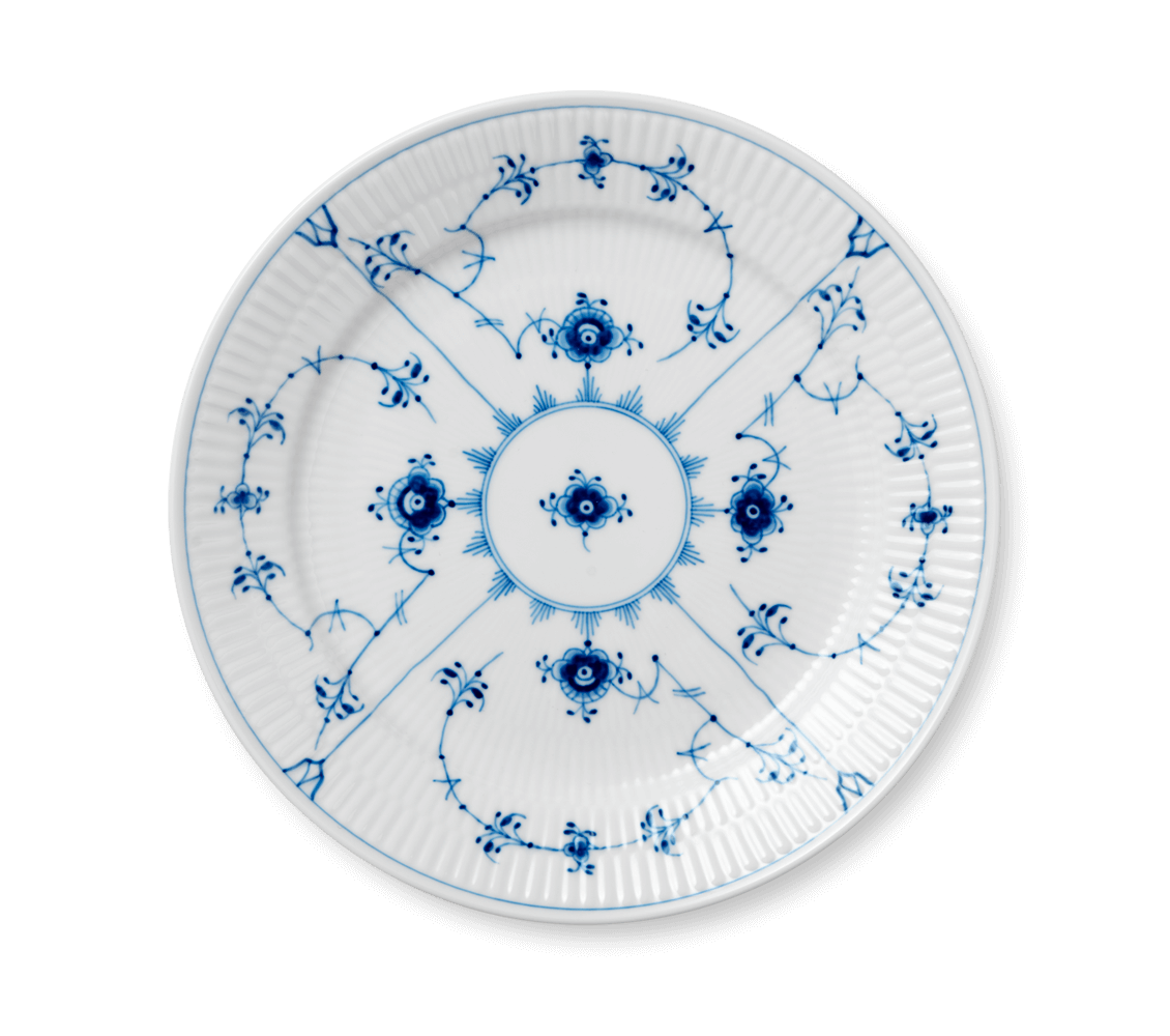 Blue Fluted Plain Luncheon plate 9.75" / 25 cm