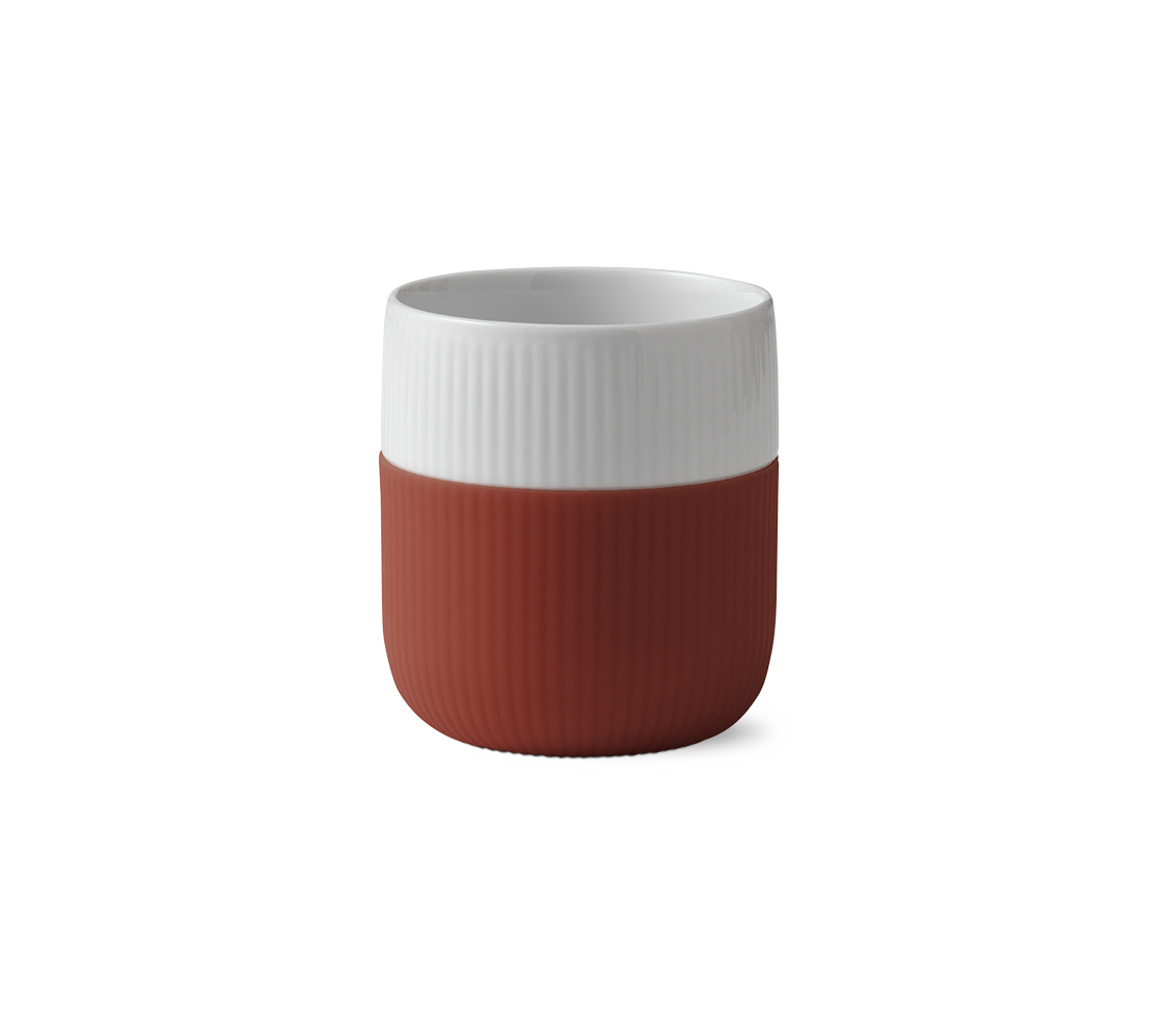 Fluted Contrast Mug 11 oz / 33 cl -Rusty Red *