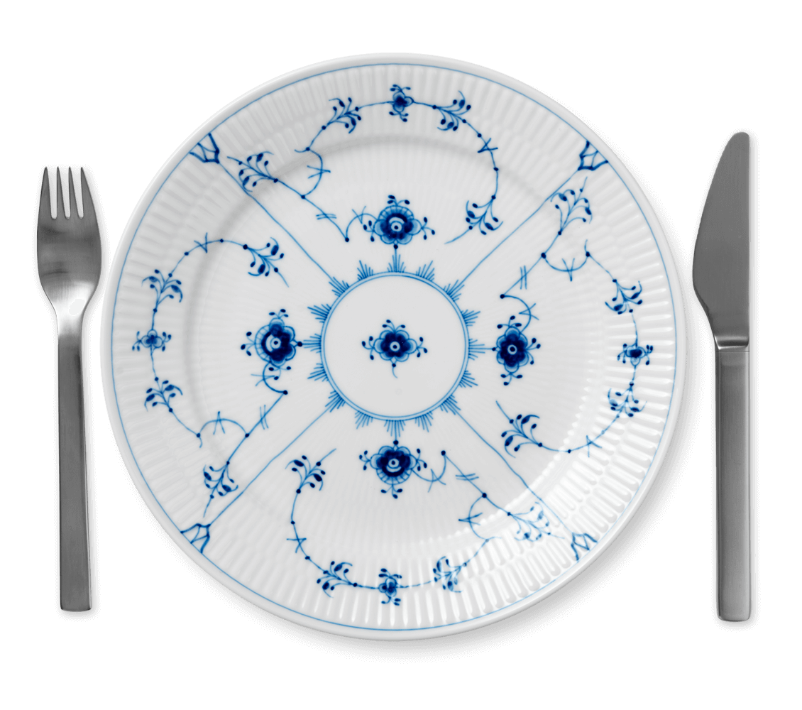 Blue Fluted Plain Luncheon plate 9.75 / 25 cm — Studio Pazo
