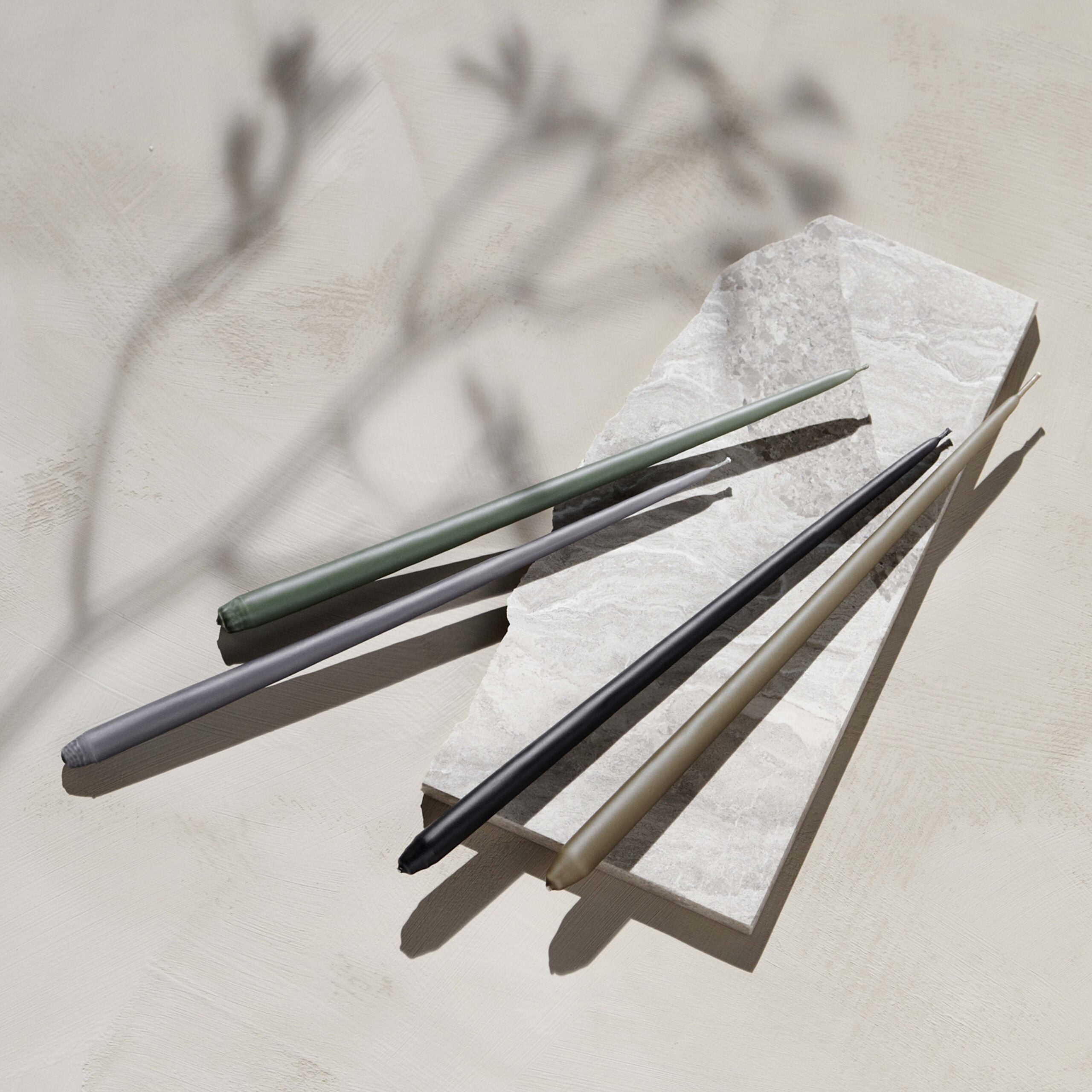 STOFF Nagel candles by Ester&Erik box w/6 pcs, Dark grey