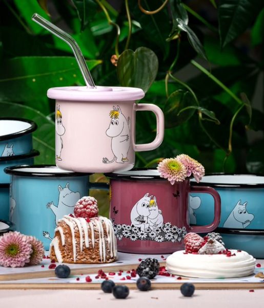 Enamel mug 2.5dl, Snorkmaiden Retro, light pink