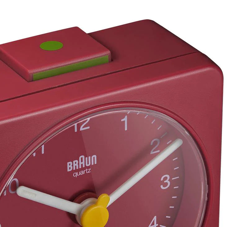 BC02R raun Classic Travel Analogue Alarm Clock - Red