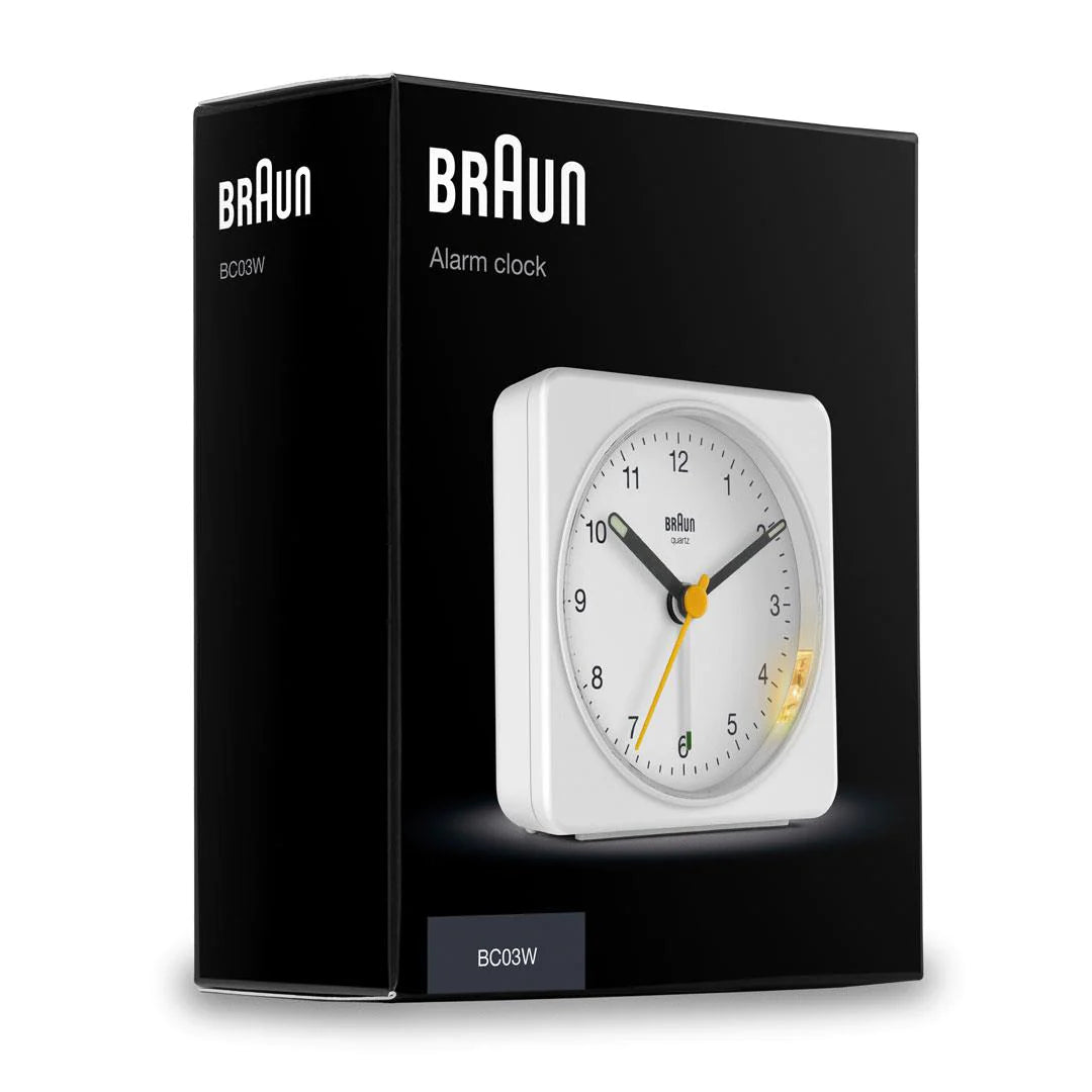 BC03W Braun Classic Analogue Alarm Clock  - White