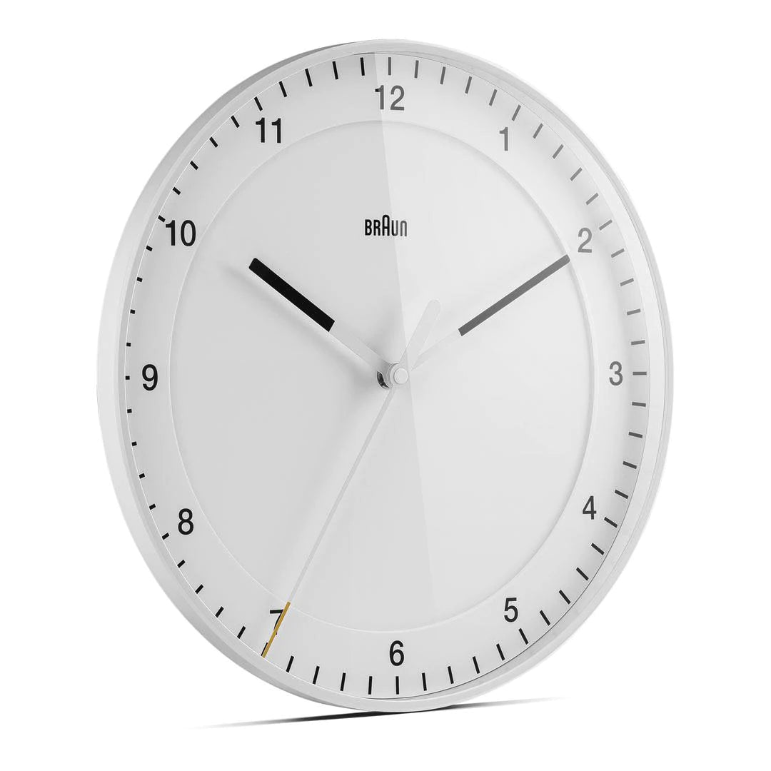 BC17W Braun wall clock 30cm Classic Large Analogue Wall Clock - White