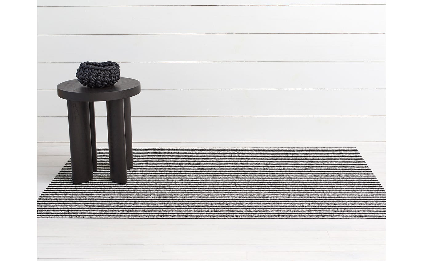 Shag Door Mat Breton Stripe -Tuxedo 18"x28"