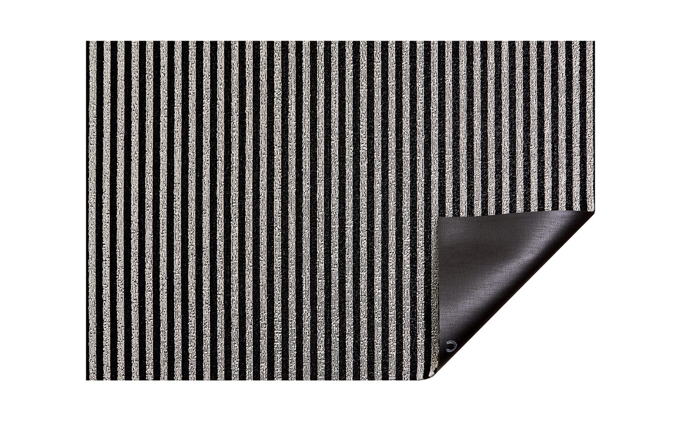 Shag Door Mat Breton Stripe -Tuxedo 18"x28"