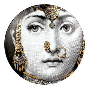 Gold Fornasetti plate Theme & Variations series no g228
