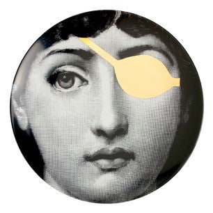 Gold Fornasetti plate Theme & Variations series no g008