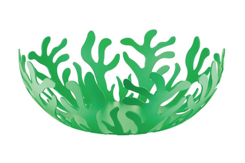 ESI01/29GR Mediterraneo Fruit bowl in steel coloured with epoxy resin, green.