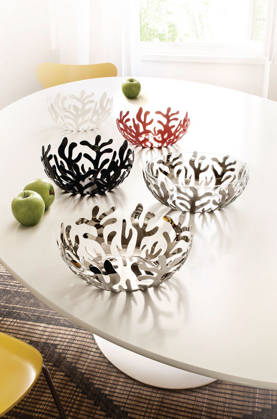 ESI01/29GR Mediterraneo Fruit bowl in steel coloured with epoxy resin, green.