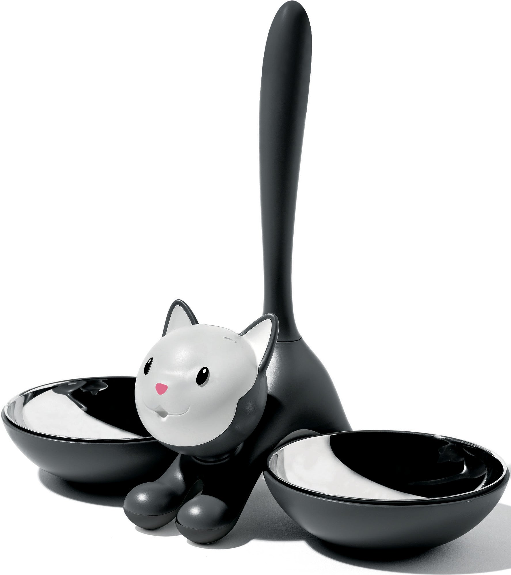 AMMI09 B Tigrito  cat bowl black