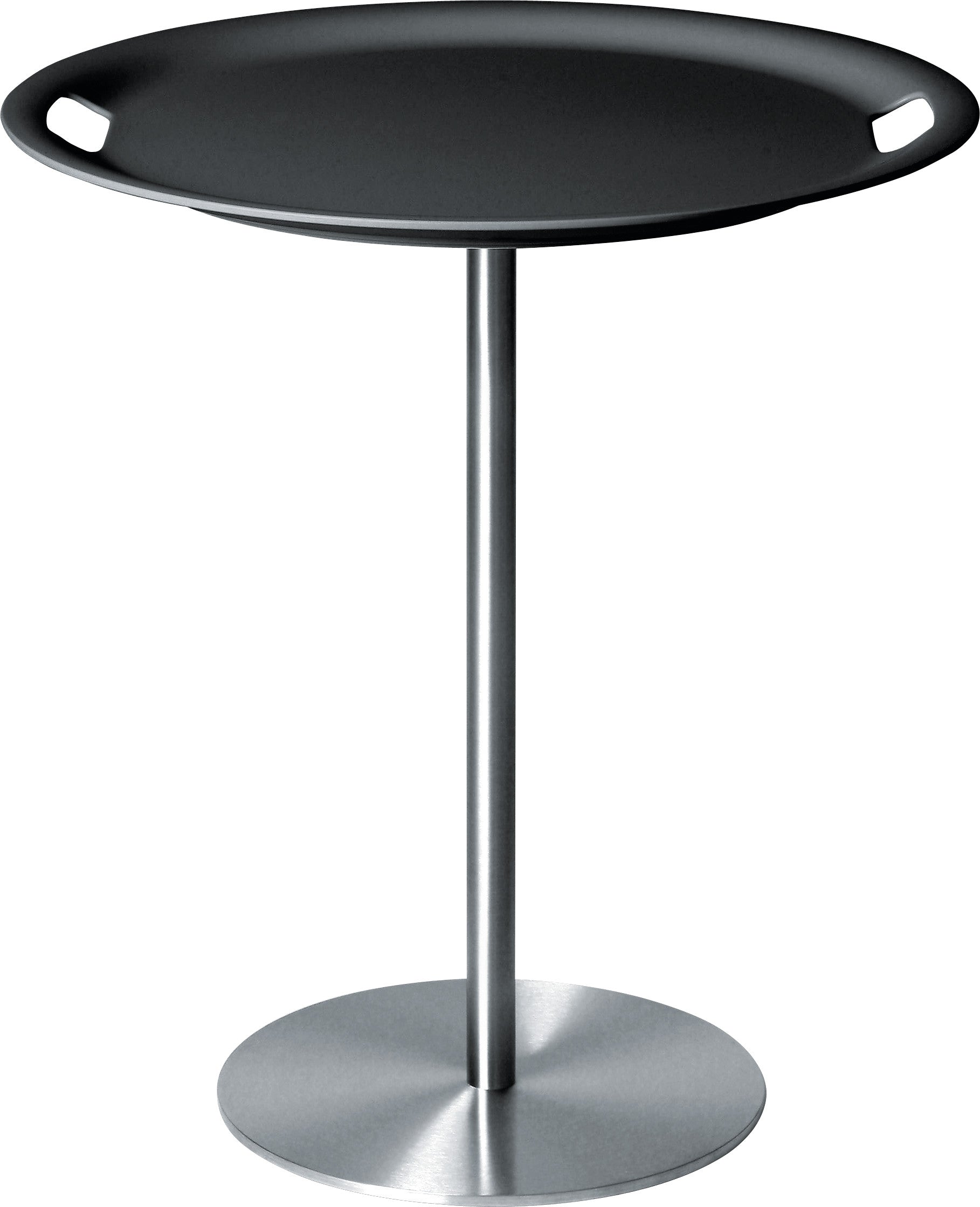 JM12 DG Op-la tray/table, base in stainless steel, top and tray in ABS, dark grey