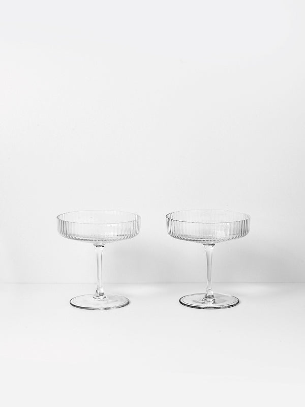 Ripple Champagne Saucers (set of 2) Clear
