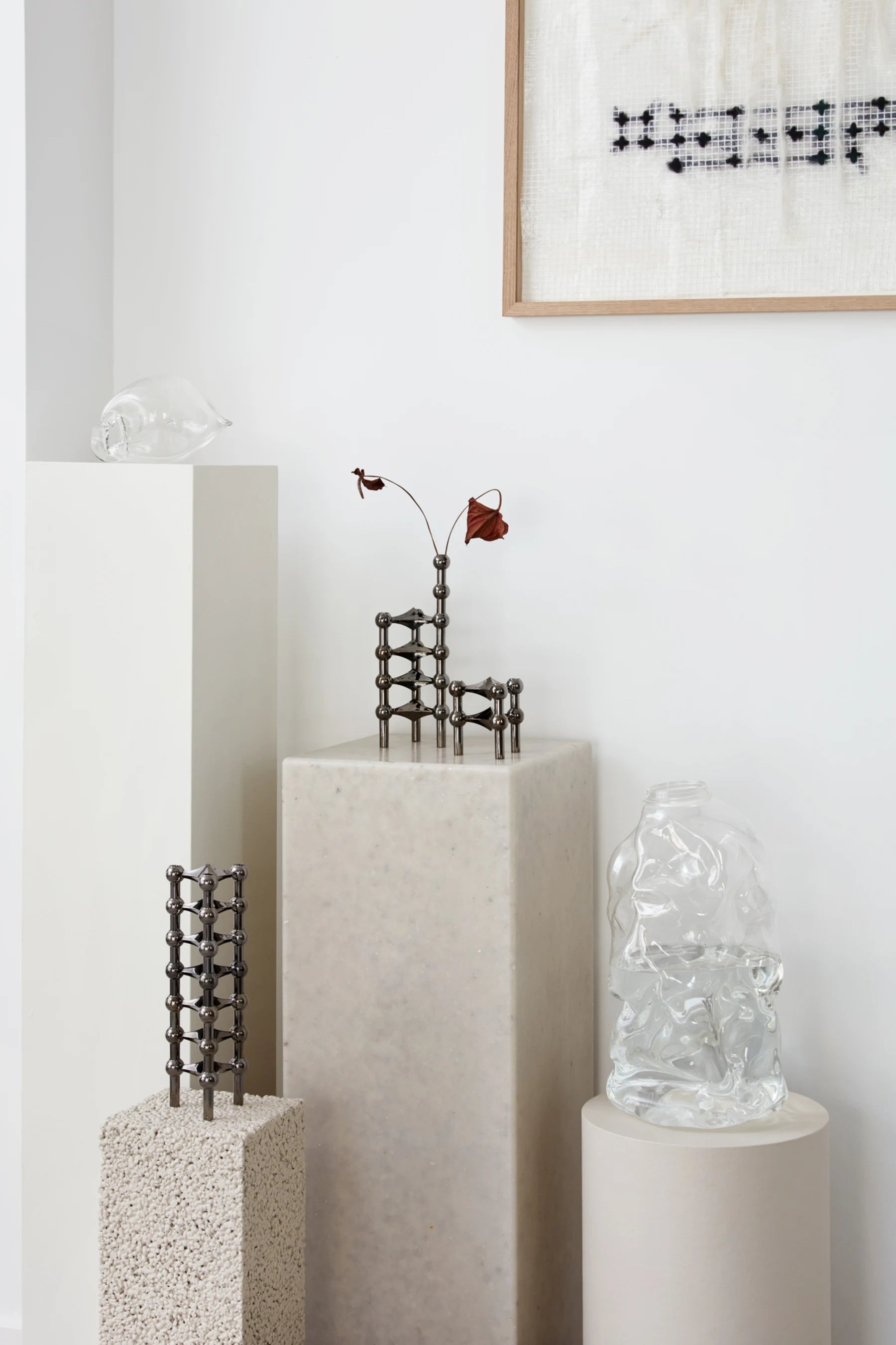 STOFF Nagel vase, black chrome