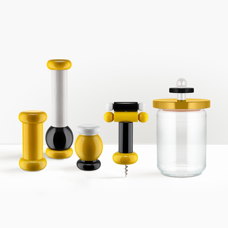ES17 1 Sottsass corkscrew, black - yellow - white