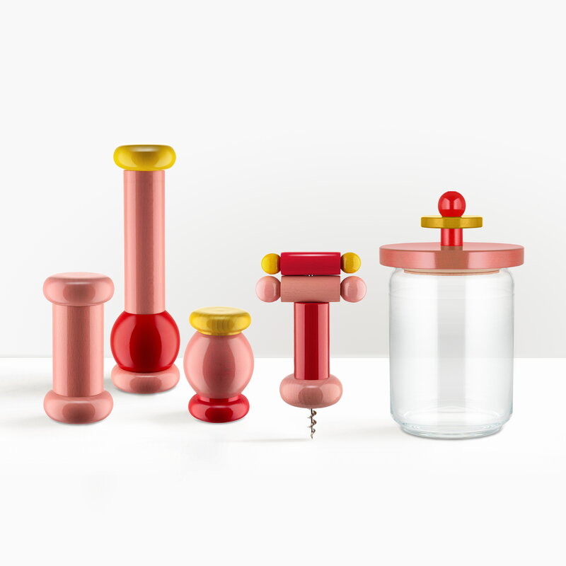 ES17 2 Sottsass corkscrew, red - pink - yellow