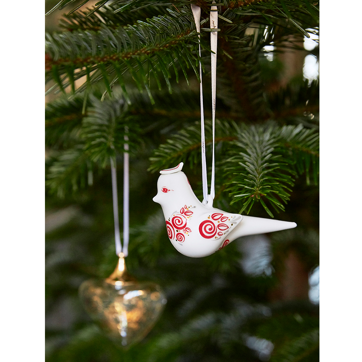 Bjørn Wiinblad Christmas Flying bird red, 7,5 cm