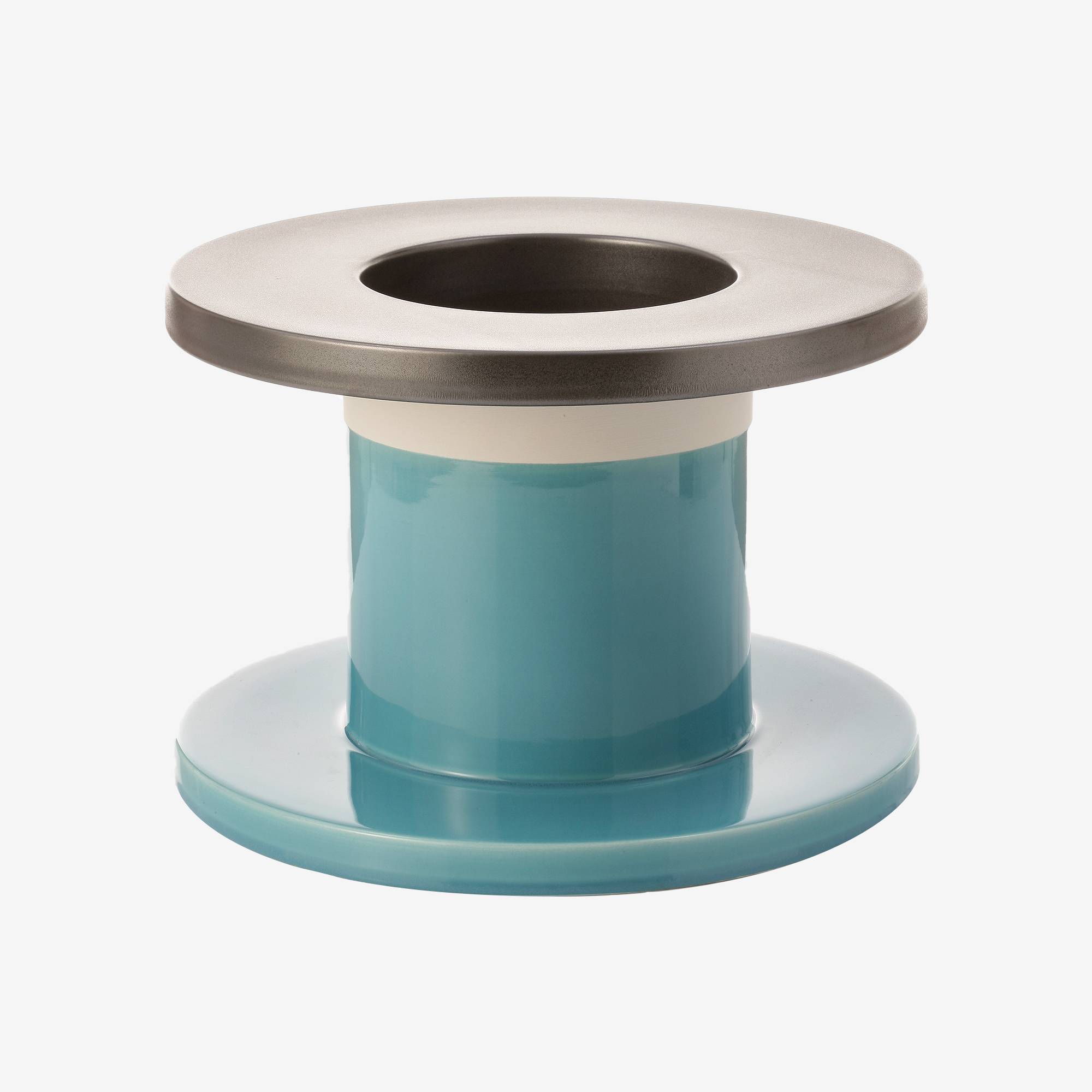 Bitossi Ceramiche Ettore Sottsass Spool vase Turchese