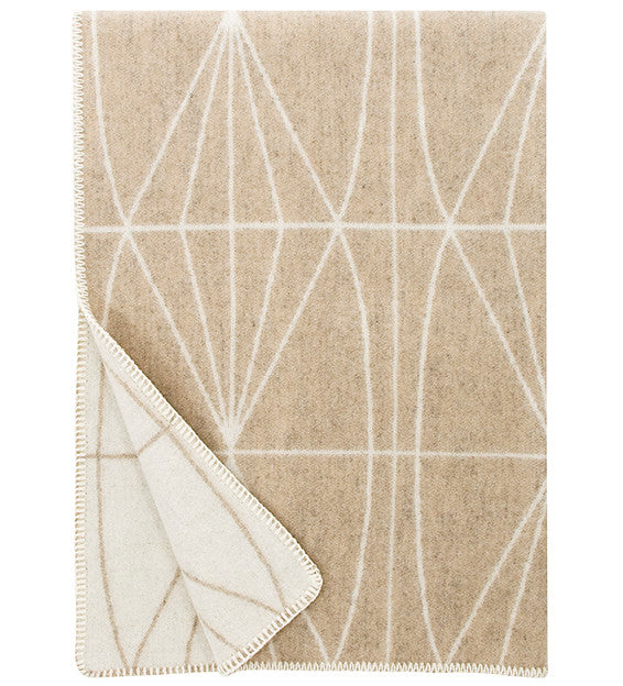 Kehrä wool blanket (1/beige-white, 130 x 180 cm)