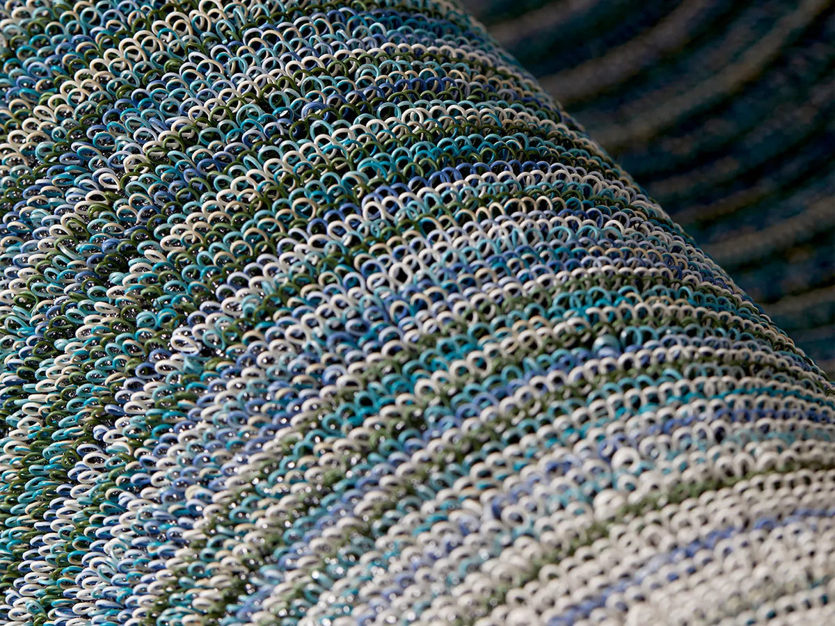 Shag Utility Mat Fade Stripe -Lagoon 24"x36"